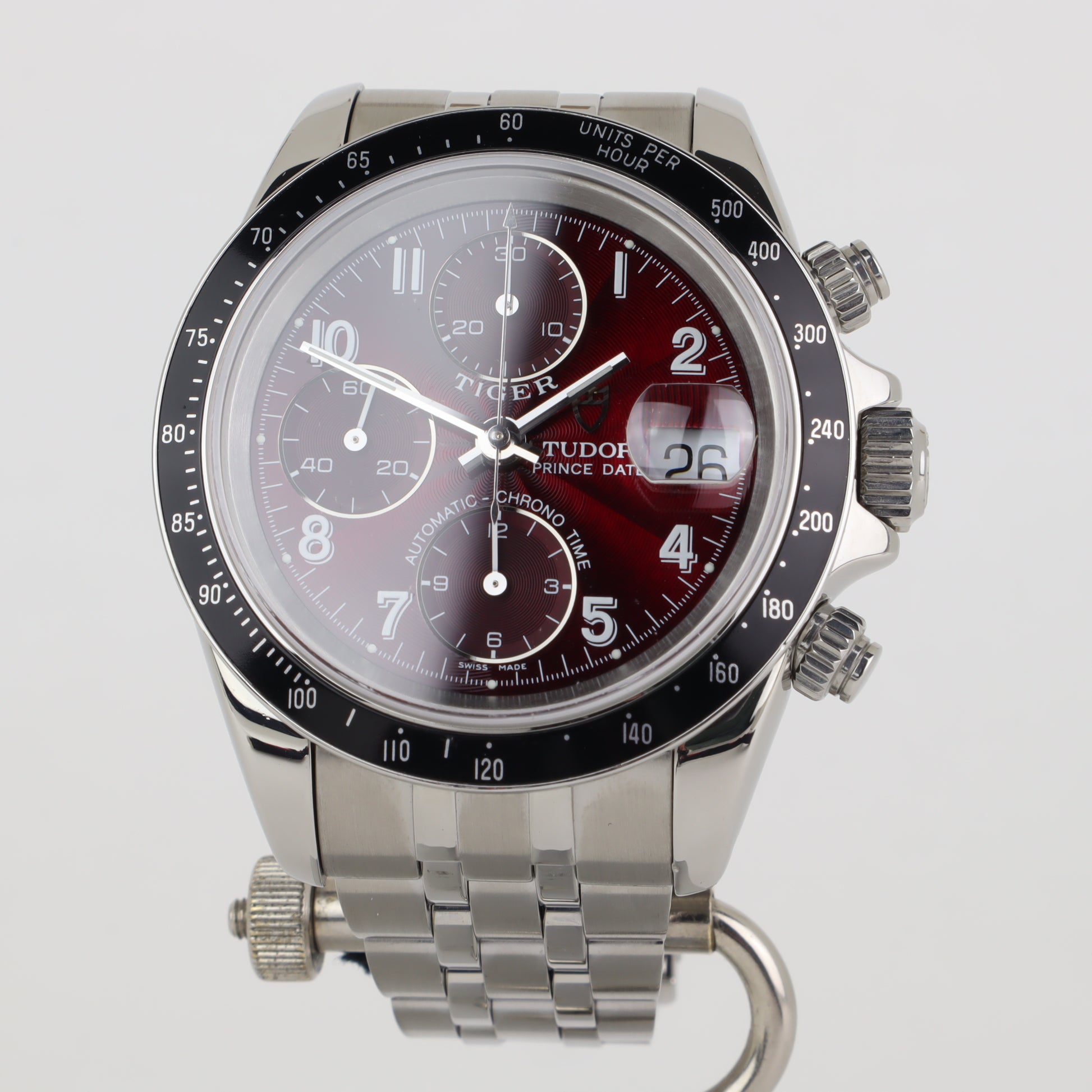 Tudor Prince Date Tiger Chrono Time 79260P  Oxblood / Bordeaux Red Dial   | 2001