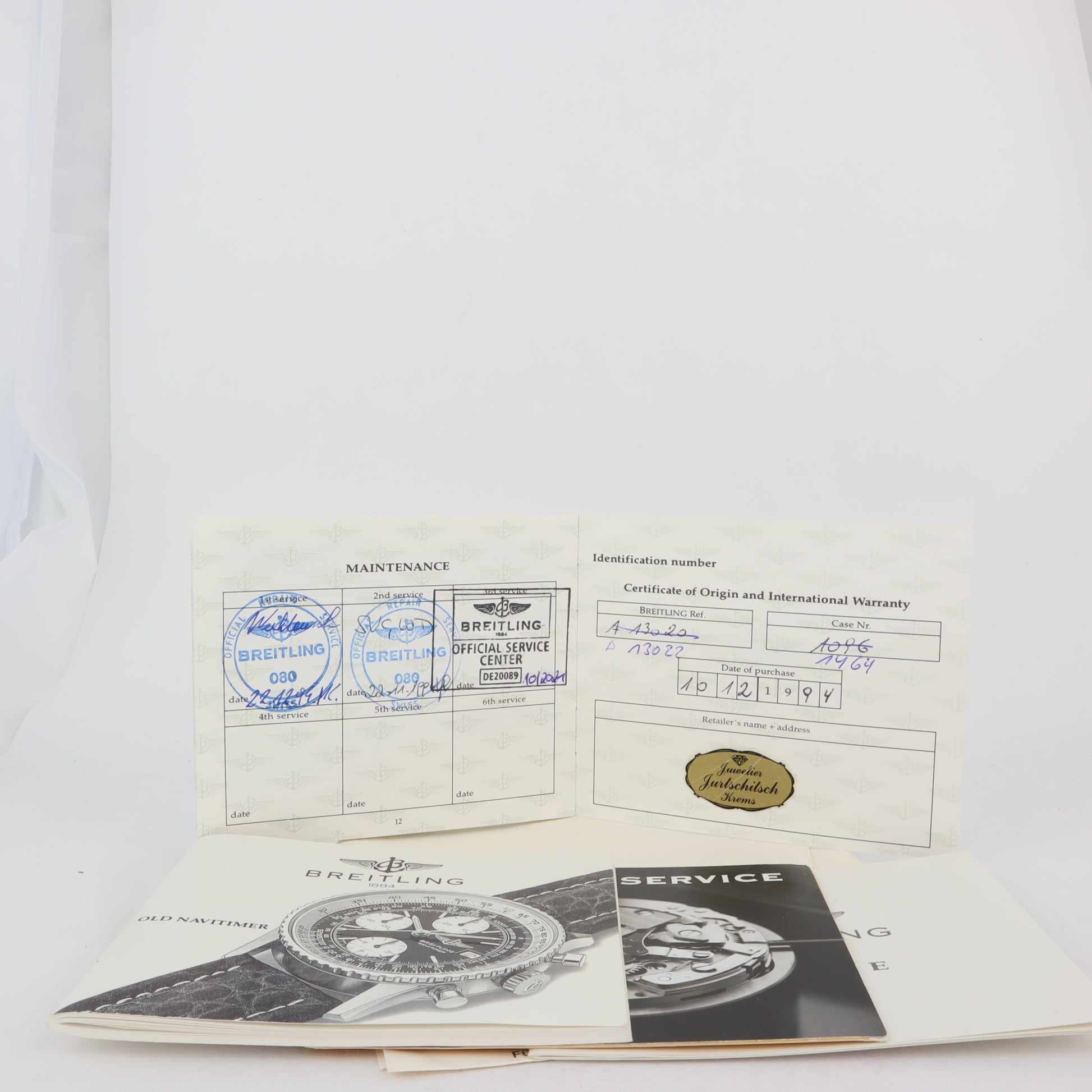 Breitling Old Navitimer D13022    | Papers | 1994