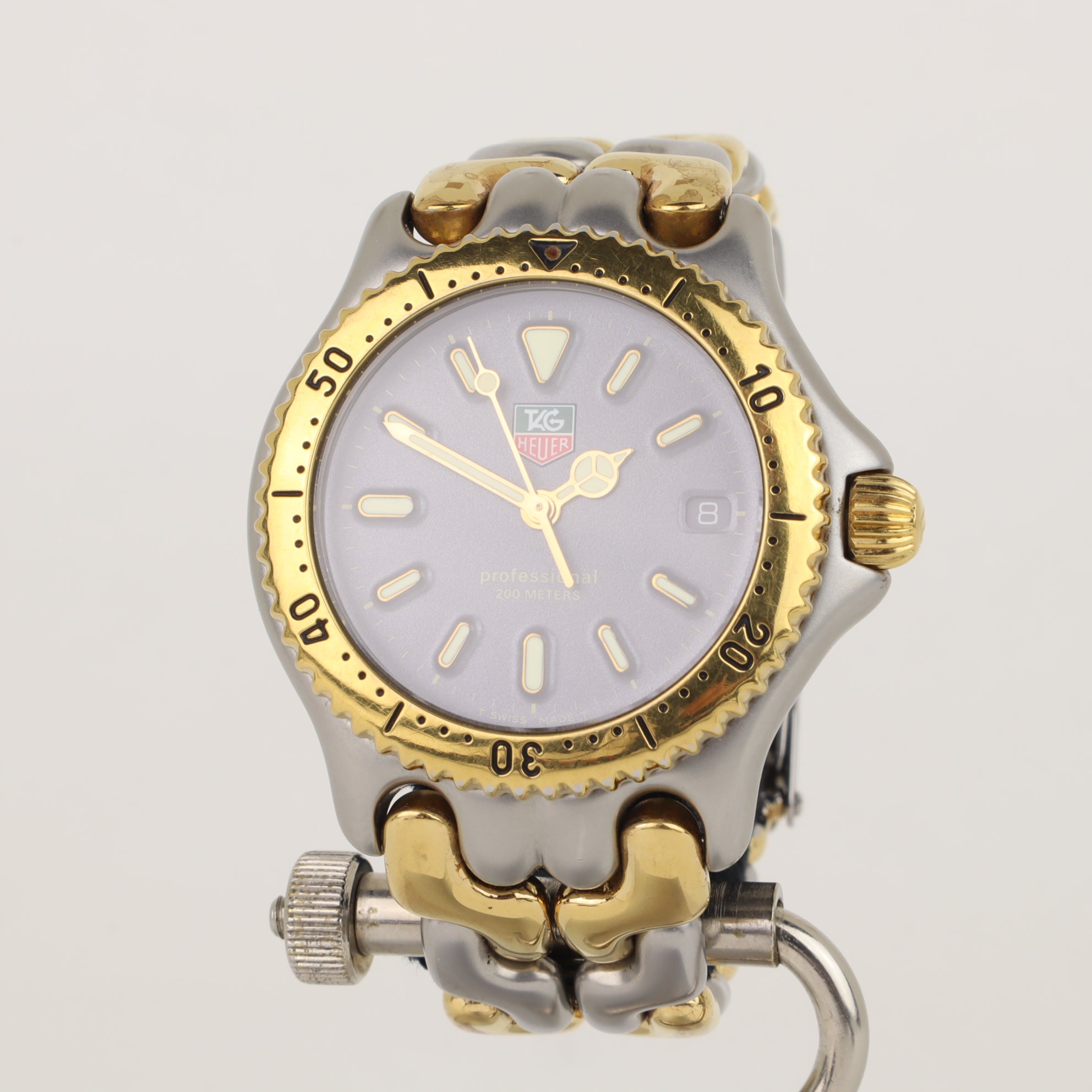 稼働 TAG HEUER S95.213K セルシリーズ コンビ ゴールド TAG HEUER タグホイヤー S95.213K セル プロフェッショナル 200 時計