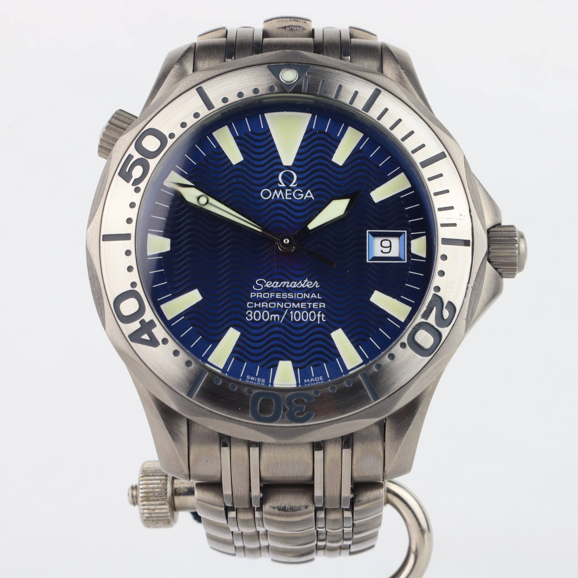 Omega Seamaster 300M 2231.80 Titanium 'Electric Blue'   | Box & Papers | 1999