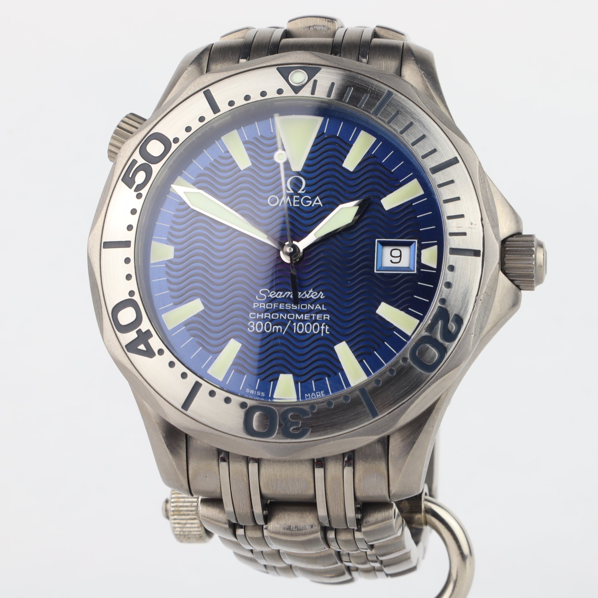 Omega Seamaster 300M 2231.80 Titanium 'Electric Blue'   | Box & Papers | 1999