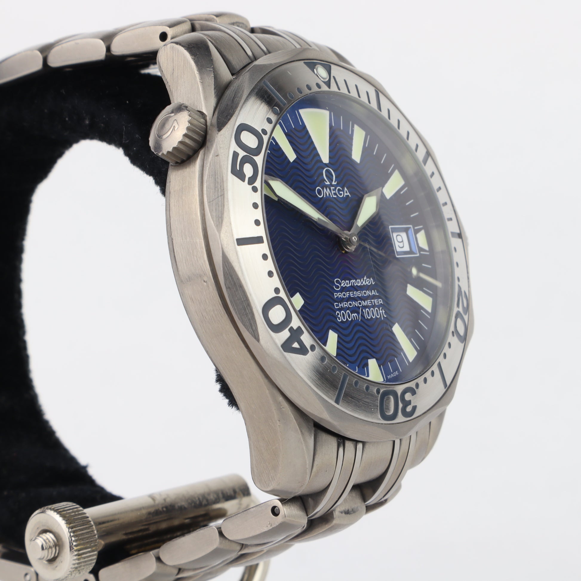 Omega Seamaster 300M 2231.80 Titanium 'Electric Blue'   | Box & Papers | 1999