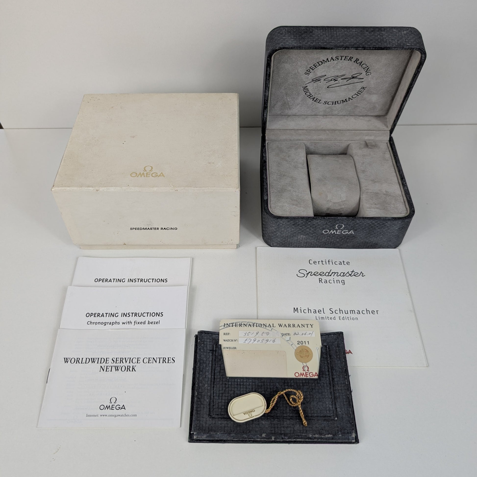 Omega Speedmaster Date 3519.50 Racing Schumacher Limited '4804/11111'  | Box & Papers | 2002